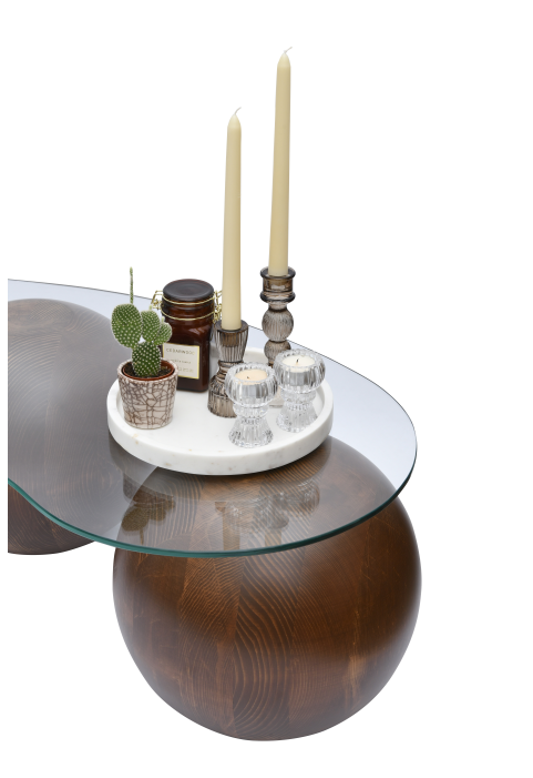 Walnut Ball Coffee Table